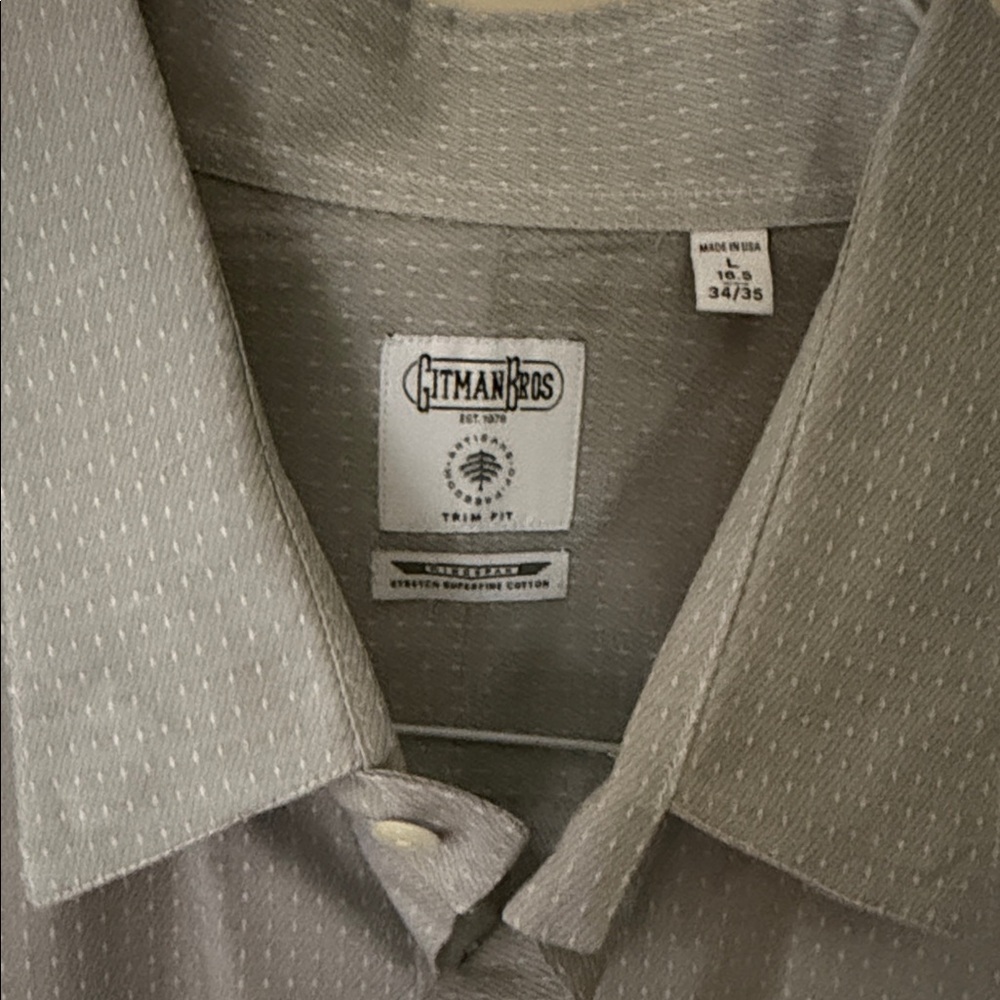Men's Gitman Brothers Gray Dress Shirt - Picture 4 of 6